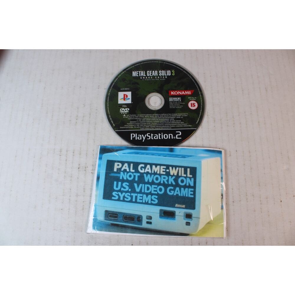 METAL GEAR SOLID 3 SNAKE EATER (Sony PS2) PAL - Not for U.S. Consoles